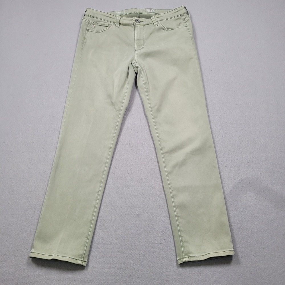 AG Adriano Goldschmied The Prima Crop Mid-Rise Cigarette Pants Sage Green 28R